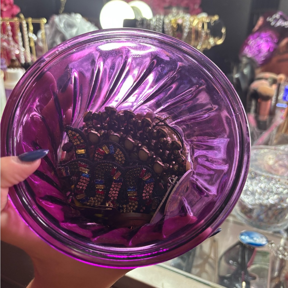 Purple Beaded Clutch